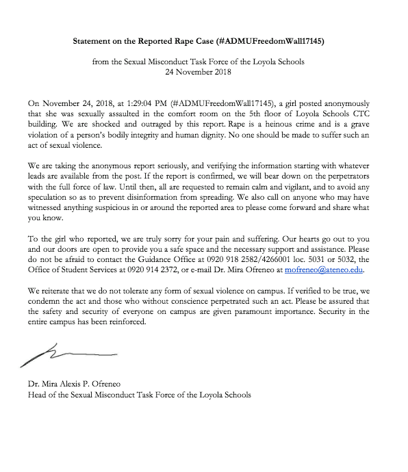 ADMU_Statement